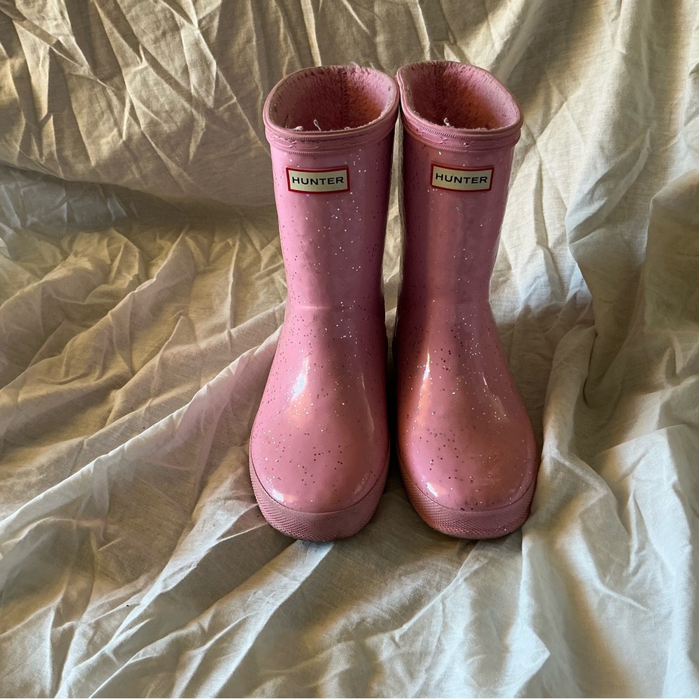 Hunter Sparkling Pink Rain Boots